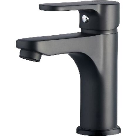 MISCELATORE MONOCOMANDO LAVABO SERIE PACO Nero opaco - Senza piletta