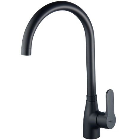 MISCELATORE MONOCOMANDO LAVELLO CANNA ALTA SERIE PACO Nero opaco