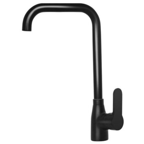 MISCELATORE MONOCOMANDO LAVELLO CANNA QUADRA SERIE PACO Nero opaco