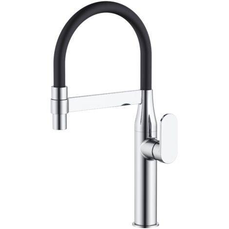 Miscelatore monocomando lavello cucina nairobi ottone cromato canna flessibile finitura- cromo lucido - confezione 1