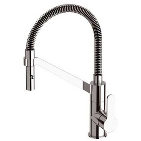 Miscelatore monocomando lavello di design con flessibile nero - serie winner