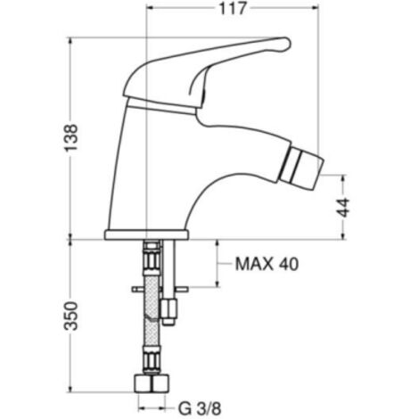 Miscelatore monocomando per bidet Idral 02477 Cromato - Ottone