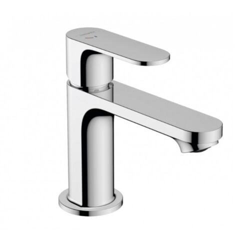 Miscelatore monocomando per lavabo CoolStart in ottone cromato con saltarello - Hansgrohe Rebris 80