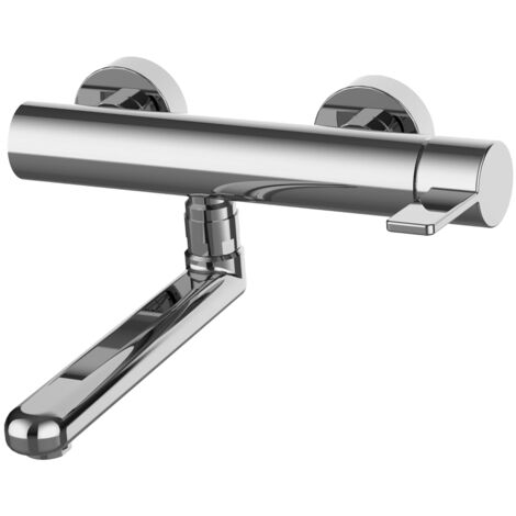 Miscelatore monocomando per lavello a parete Paffoni serie Rock RO161CR  Cromato - Ottone