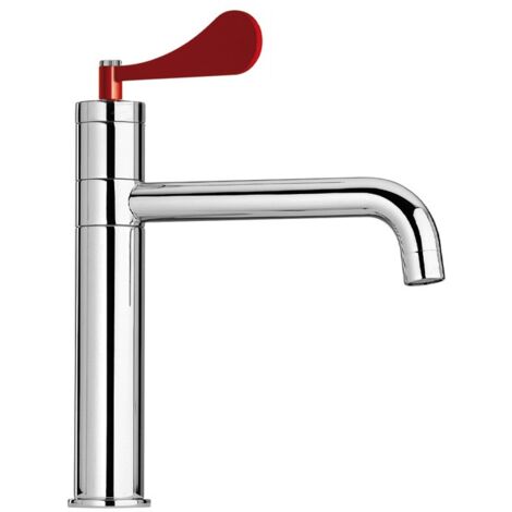 Miscelatore monocomando per lavello cucina con leva rossa Mamoli Paola&TheKitchen 794500000C01  Cromo