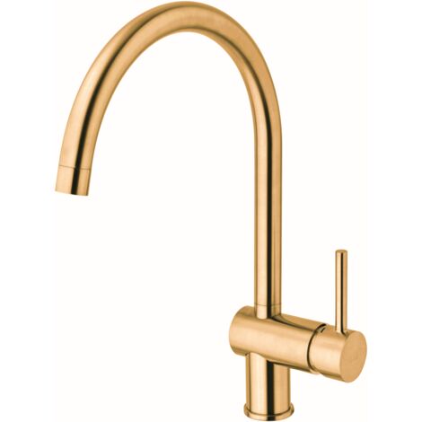Miscelatore monocomando per lavello Honey Gold Spazzolato con canna orientabile Paffoni serie Light LIG280HGSP  Ottone - Honey Gold Spazzolato