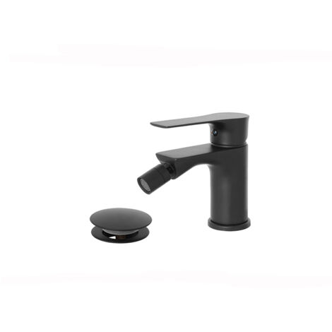 MISCELATORE MONOCOMANDO RUBINETTO BIDET NERO OPACO SERIE FLAT FERIDRAS