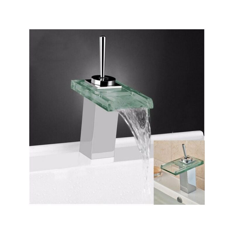 Miscelatore Monocomando Rubinetto Cascata Vetro Rubinetteria