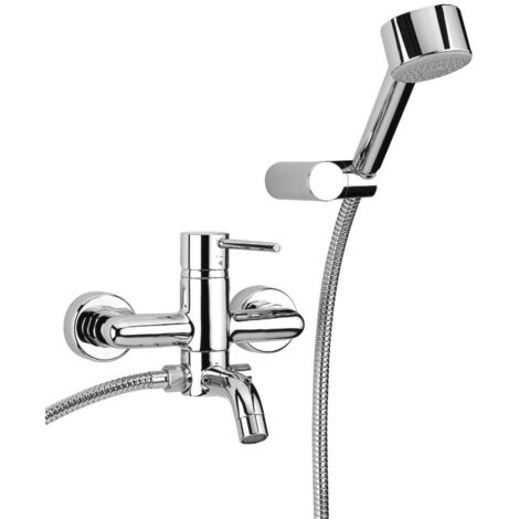 Miscelatore monocomando vasca esterno con doccetta flessibile e supporto doccia Paini Cox 78CR105 Cromo