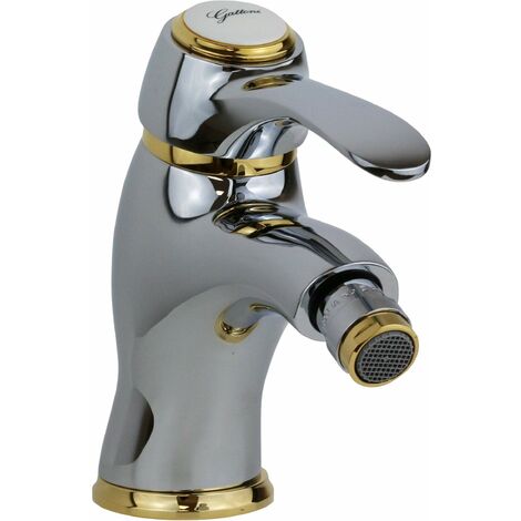Miscelatore per bidet in colore cromo-oro Gattoni Antigua 3451/34CD Cromo/Oro - Piletta con salterello 1"1/4