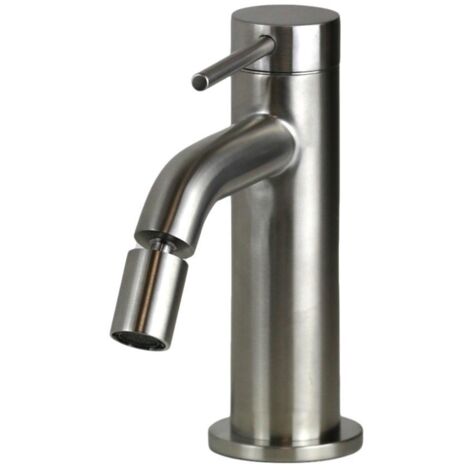 Miscelatore per bidet senza scarico in acciaio inox 316 Ercos Stilox BTSTLXBI01 Acciaio Spazzolato