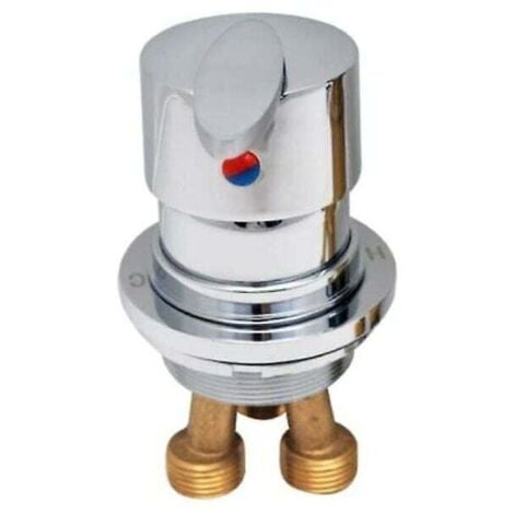 KZQ Grifo mezclador de ducha de latón cromado con desviador, conexión de agua fría y caliente, ideal para mamparas de ducha.