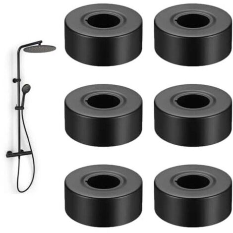 Miscelatore per doccia, rosone per rubinetto nero da 30 mm, 6 rosoni per radiatore in acciaio inossidabile, rosoni per tubi di riscaldamento, copertura per tubi del radiatore, per tubi dell'acqua, tub