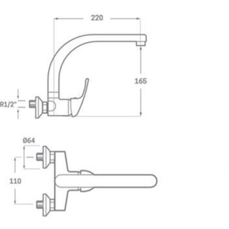MISCELATORE PER LAVABO A PARETE 11