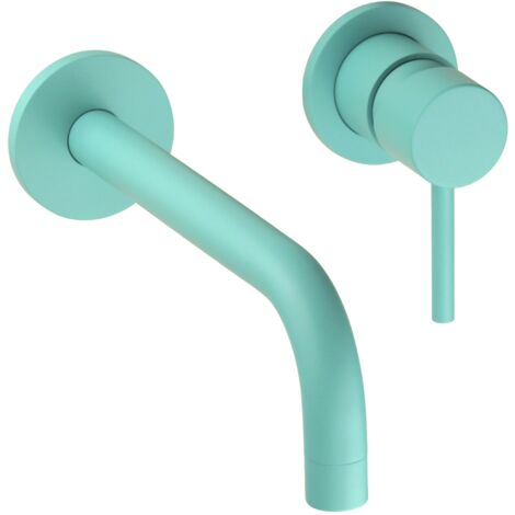 Miscelatore per lavabo a parete modello tondo in colore azzurro acqua Pollini Jessy Color MXLIMCMMCA6  Azzurro Acqua