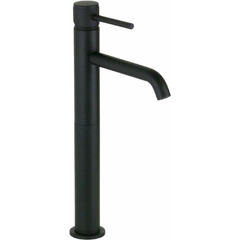 Miscelatore per lavabo alto colore nero opaco con maniglia lusso Gattoni BETA 2485/24NO | Nero opaco