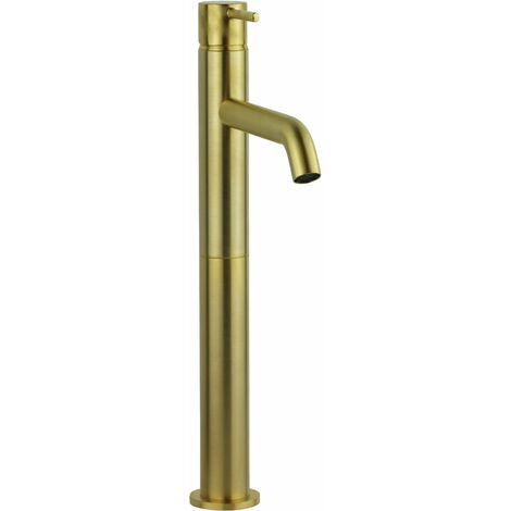 Miscelatore per lavabo alto colore oro spazzolato Gattoni Easy 2384/23SG Senza piletta di scarico - Oro Spazzolato