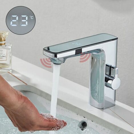 Miscelatore per lavabo da bagno con rubinetto sensore, miscelatore monocomando