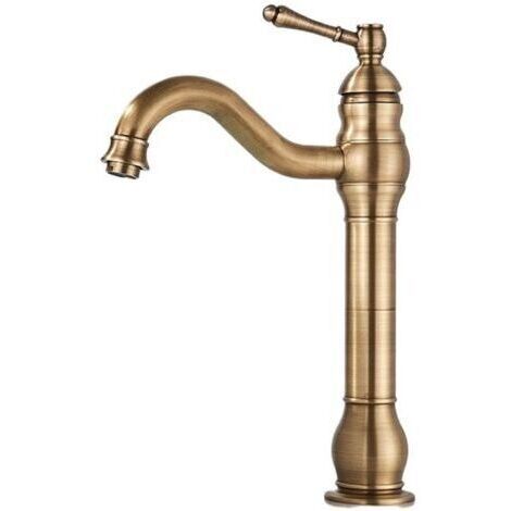 Miscelatore per lavabo girevole a 360°, rubinetto per bagno, rubinetto monocomando per acqua calda e fredda, corpo in ottone
