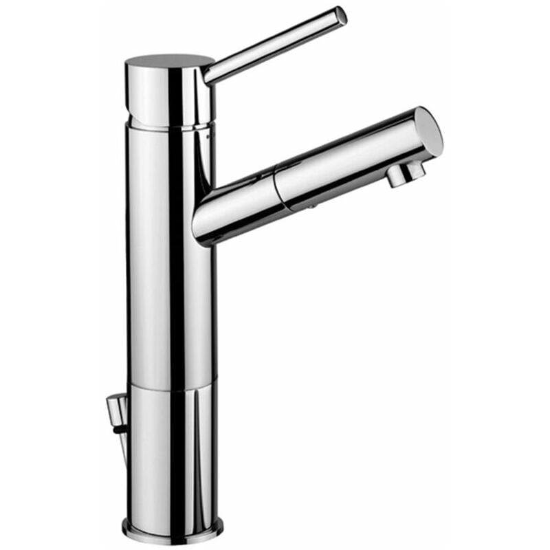 Paffoni - Miscelatore lavabo con scarico automatico e prolunga serie Birillo BI071CR93 Cromato - Ottone