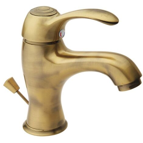Miscelatore per lavabo serie distri vecchio ottone finitura ottone antico