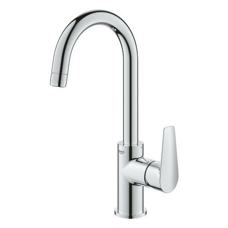 Miscelatore Per Lavabo Taglia L Canna Alta Arrotondata Monocomando - Leva In Metallo - Cartuccia Longlife