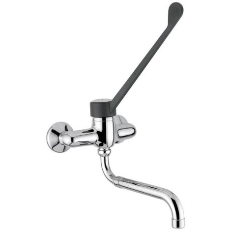 Miscelatore per lavello a parete con leva clinica Idral 09488  Cromato - Ottone