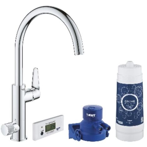 MISCELATORE PER LAVELLO BLUE PURE BAUCURVE CON SISTEMA FILTR. ACQUA Cromo