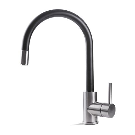 Miscelatore per lavello cucina acciaio inox Vema TIBER STEEL KITCHEN V18023 Nero