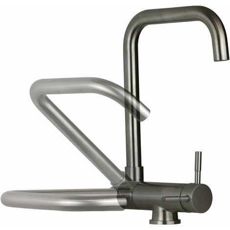 POLLINI ACQUA DESIGN Miscelatore per lavello cucina modello sottofinestra in colore acciaio spazzolato Pollini Acqua Desing LOW MXKWAV003NS Acciaio Spazzolato