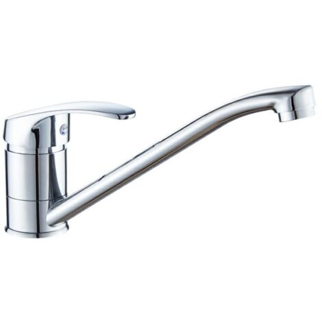 Miscelatore per lavello da cucina, monocomando, cromato, argento