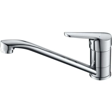 Miscelatore per lavello, rubinetto da cucina monocomando, cromato, argento, S