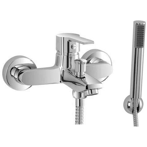 Miscelatore per vasca da bagno cromato con duplex e doccetta Prima
