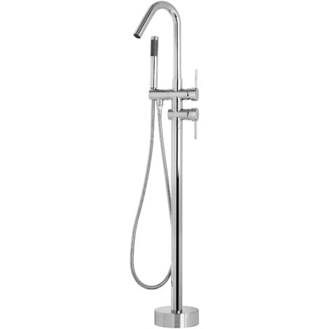 BELIANI Miscelatore per Vasca Freestanding Argento Cromato con Doccetta 118 cm Victoria