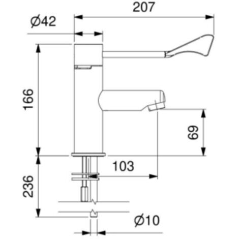 Miscelatore progressivo per lavabo con leva clinica. Idral 02058  Cromato - Ottone