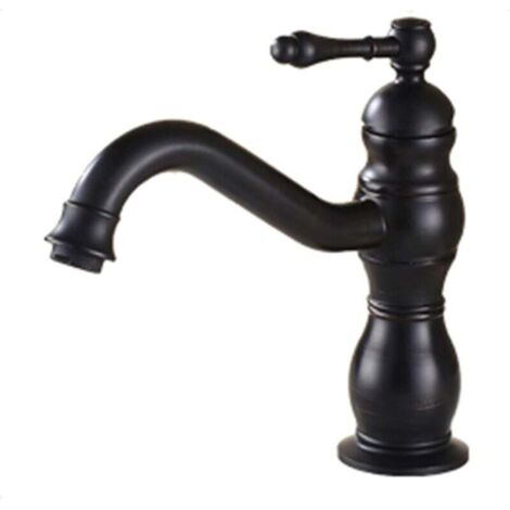 Miscelatore retrò, rubinetto da bagno, girevole a 360°, altezza 20 cm, nero