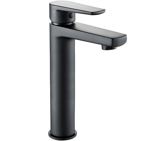 Miscelatore rubinetto africa per lavabo con bocca alta ottone nero opaco bagno confezione 1