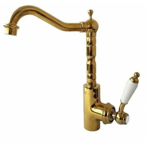 Miscelatore rubinetto lavabo cucina ottone effetto oro antico vintage 59463