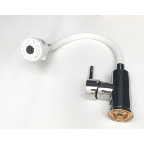MISCELATORE RUBINETTO LAVELLO CUCINA CANNA FLESSIBILE DOCCETTA ESTRAIBILE BIANCO