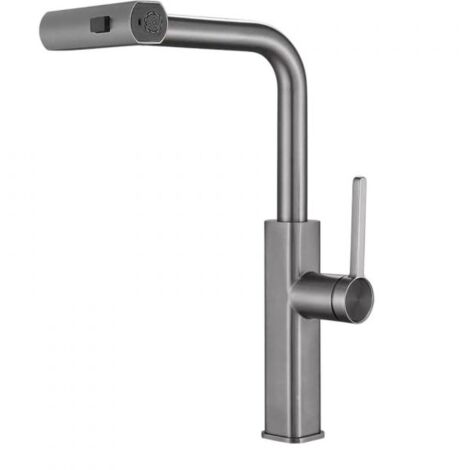 Miscelatore rubinetto monocomando per lavabo cucina canna alta grigio opaco87257