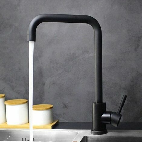 Miscelatore rubinetto monocomando per lavabo cucina canna alta nero opaco 79828