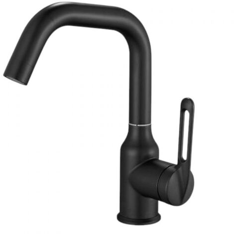 Miscelatore rubinetto monocomando per lavabo cucina canna bassa nero opaco 87258