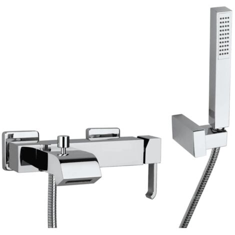 Miscelatore Rubinetto PAINI DUPLEX serie Q per vasca con doccetta cod. 19CR105