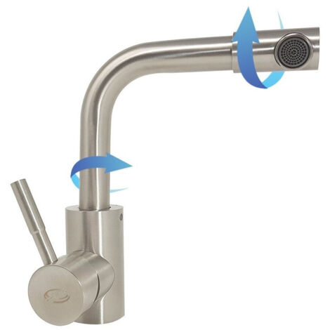 Miscelatore Rubinetto S9005 360 Gradi Quadrato Monoforo Monocomando Rubinetteria