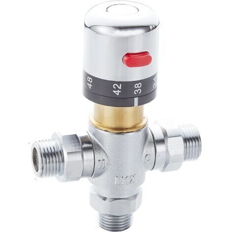 Miscelatore termostatico a tre vie in ottone, compatibile con rubinetti e docce per bagno - 1 pezzo