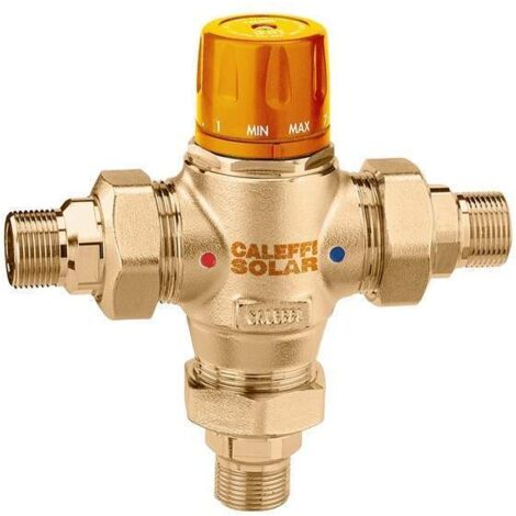 Miscelatore termostatico con cartuccia intercambiabile per impianti solari. Attacco 1/2"M Caleffi 252340  1/2"M