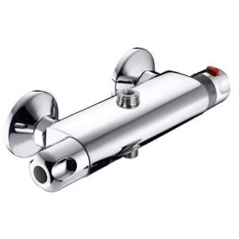 Miscelatore termostatico doccia esterno 2 uscite con deviatore cromo