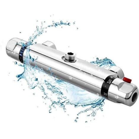 Miscelatore termostatico per doccia, rubinetto termostatico per vasca da bagno interamente in rame, protezione di sicurezza con pulsante antiscottatura a 38℃, regolazione precisa della temperatura del