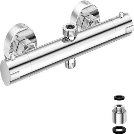 Miscelatore Termostatico per Doccia,Rubinetto Anti Scottatura per Bagno con Blocco di Sicurezza 38 ℃,Cromato