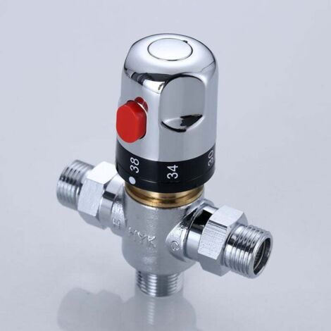 Miscelatore termostatico per sistema di riscaldamento doccia, controllo della temperatura, valvola in ottone massiccio a 3 vie G1/2